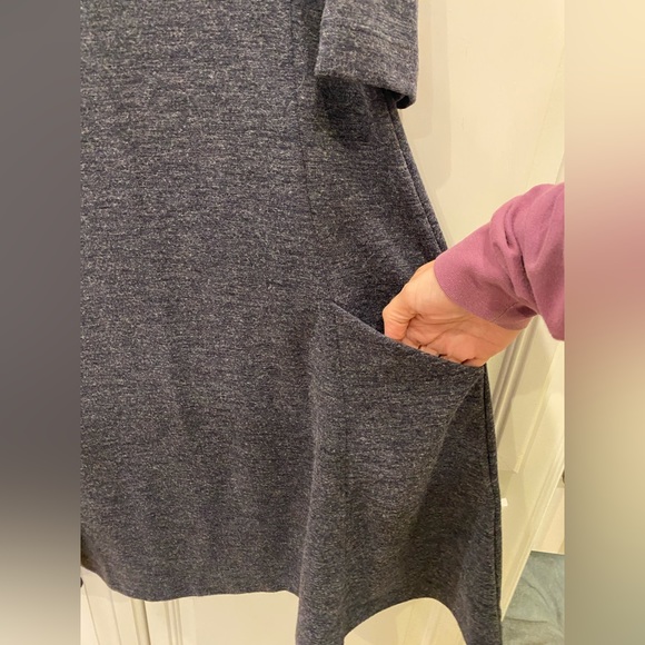 Adrienne Vittadini Heathered Heathered Navy A-line Dress - XS - Picture 3 of 6